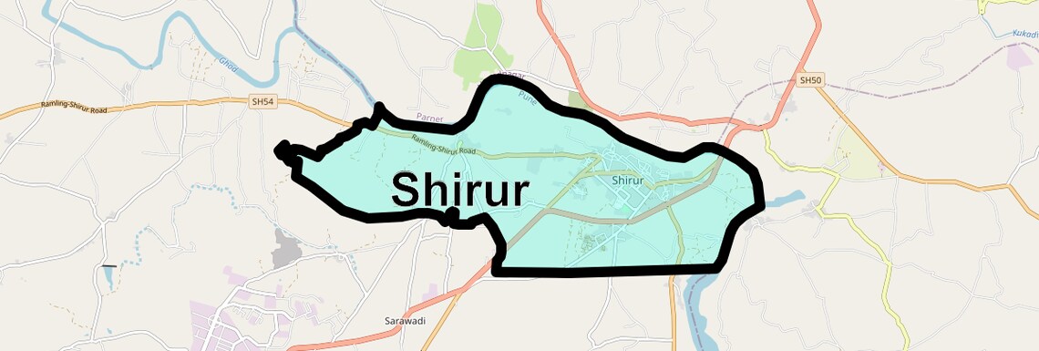 Location Map of Shirur, Pune