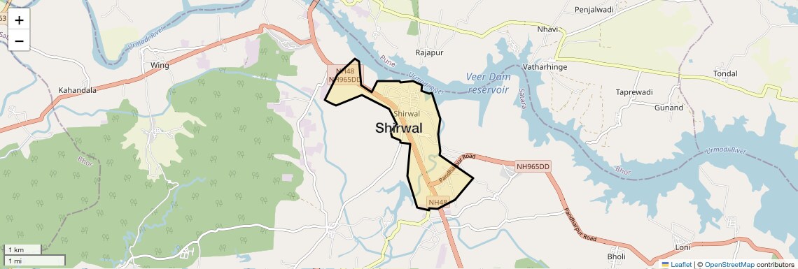 Location Map of Shirwal, Pune