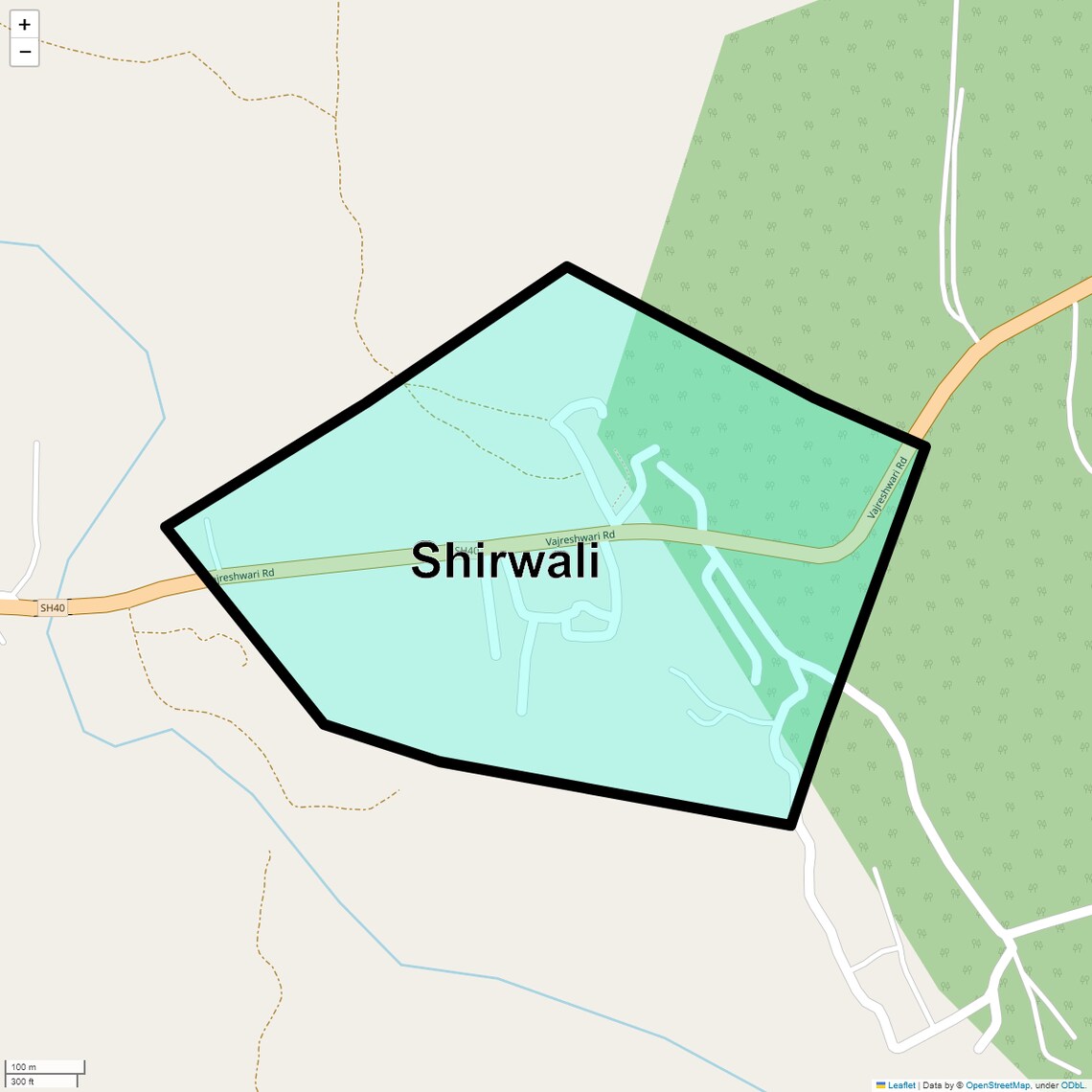 Location Map of Shirwali, Mumbai