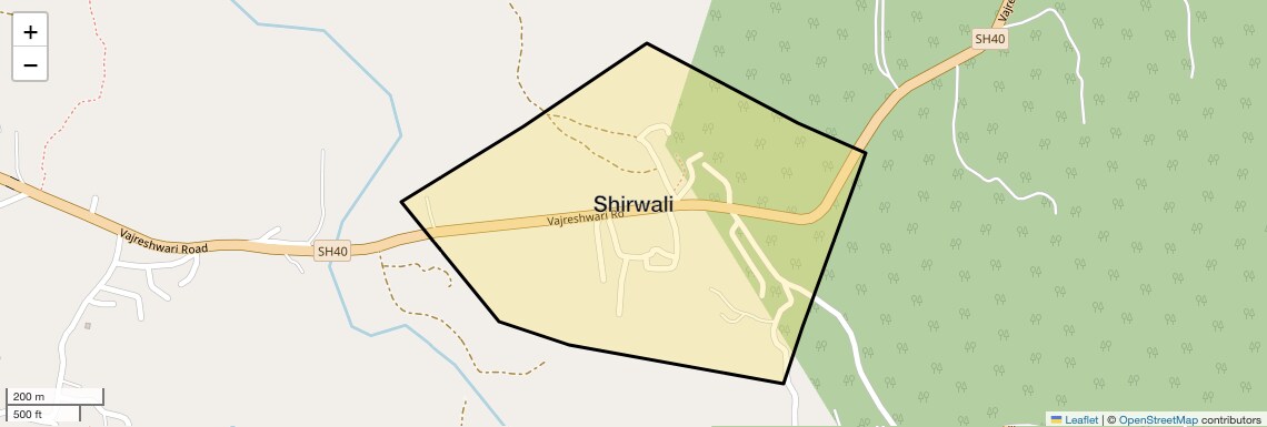 Location Map of Shirwali, Palghar