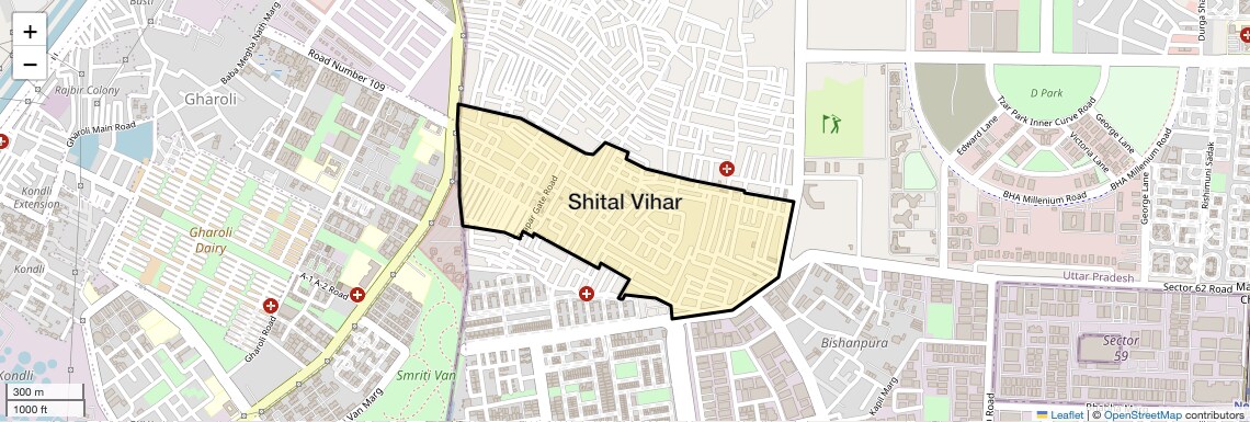 Location Map of Shital Vihar, Noida