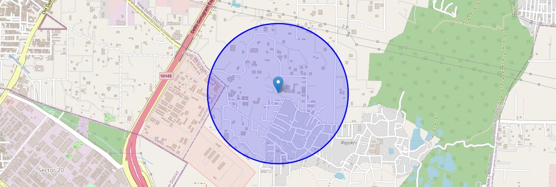 Location Map of Shiv Colony, Delhi
