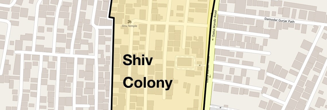 Location Map of Shiv Colony, Pune