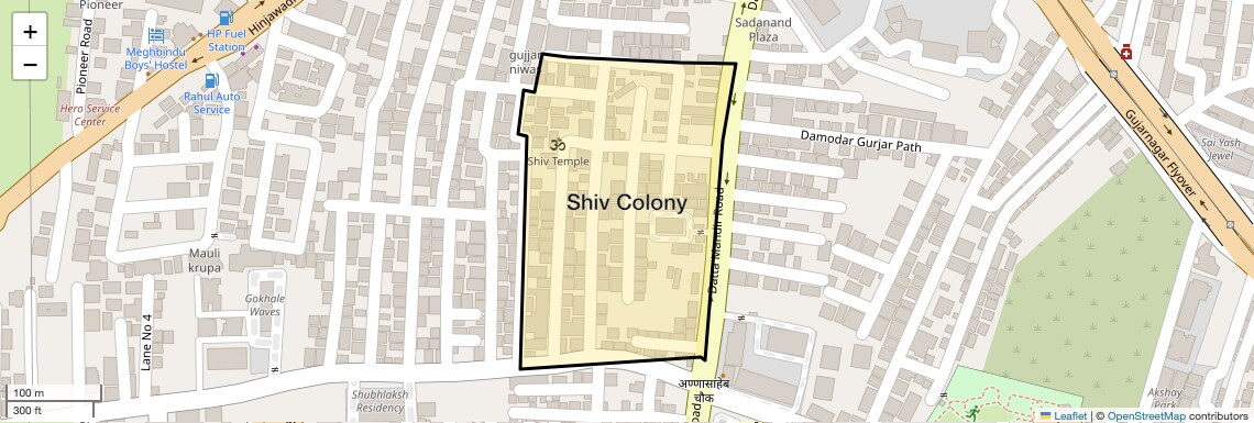 Location Map of Shiv Colony, Pune