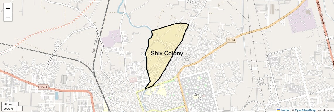 Location Map of Shiv Colony, Sonipat