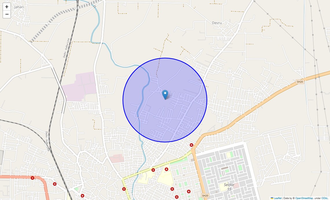 Location Map of Shiv Colony, Sonipat