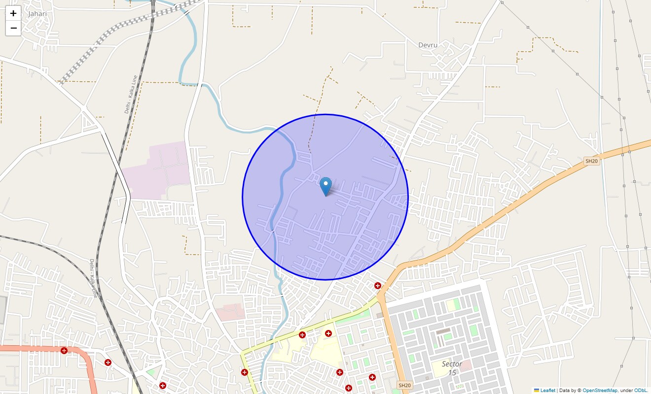 Location Map of Shiv Colony, Sonipat
