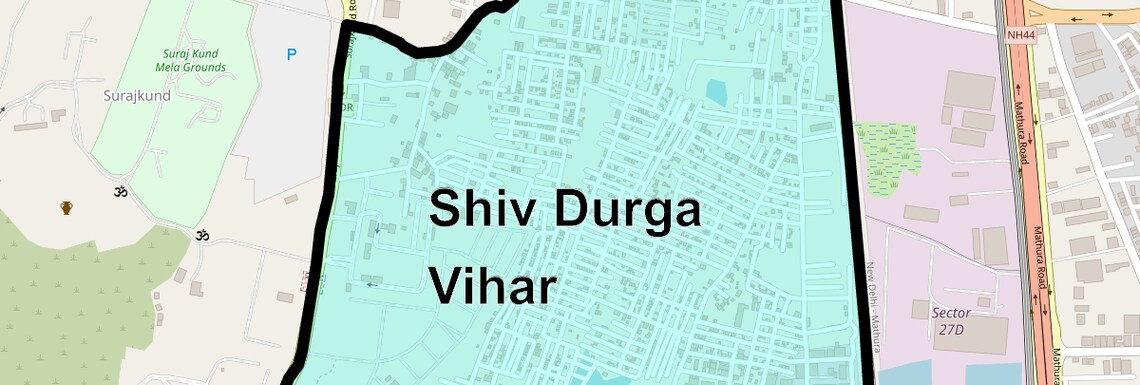 Location Map of Shiv Durga Vihar, Faridabad