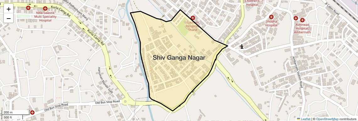 Location Map of Shiv Ganga Nagar, Thane