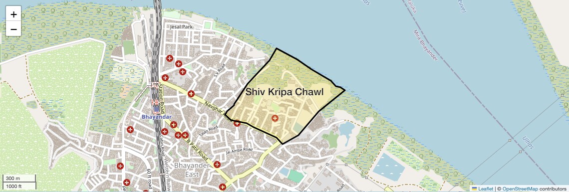 Location Map of Shiv Kripa Chawl, Thane