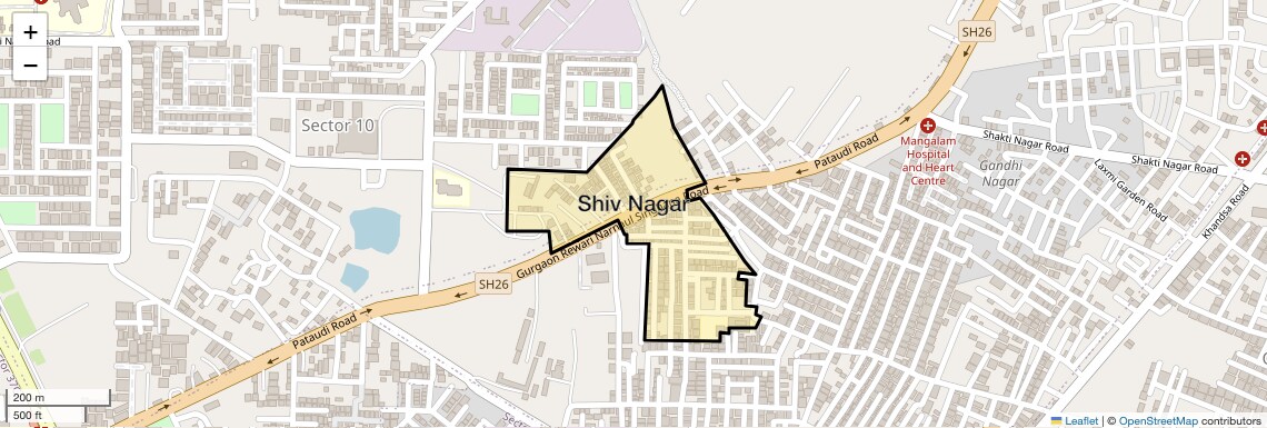 Location Map of Shiv Nagar, Gurgaon