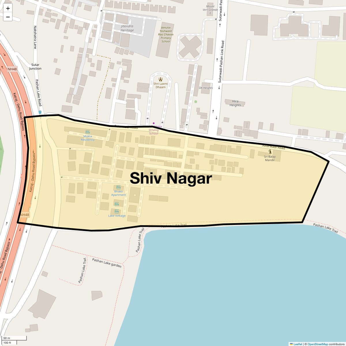 Location Map of Shiv Nagar, Pune
