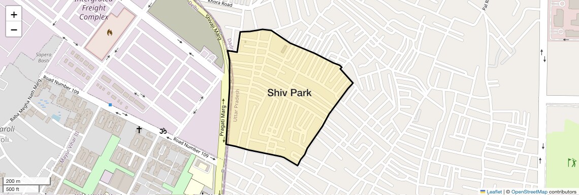 Location Map of Shiv Park, Noida
