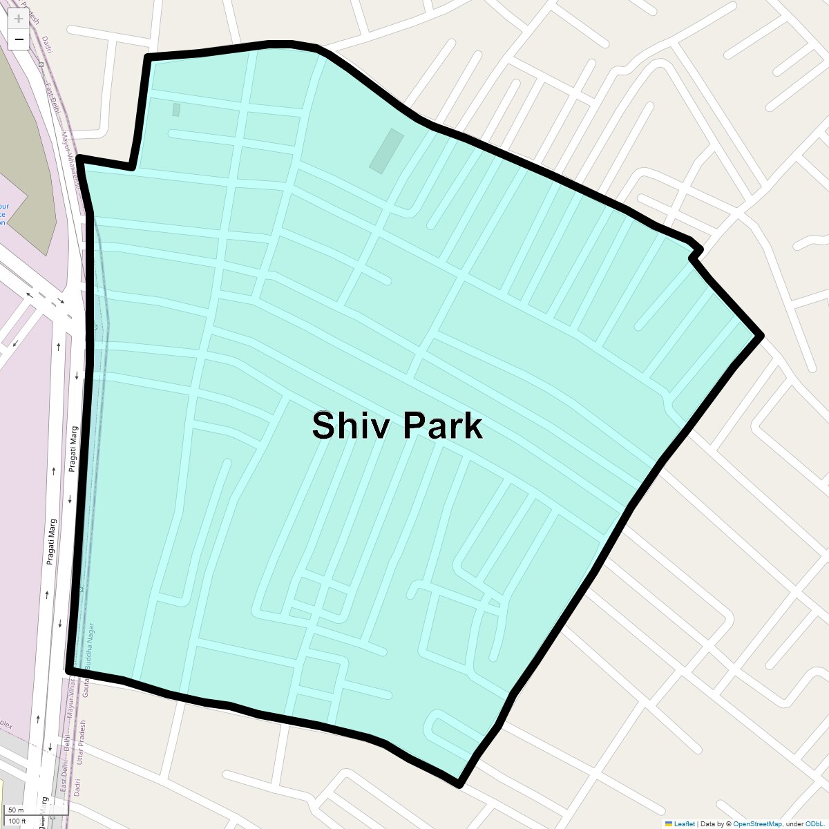 Location Map of Shiv Park, Noida