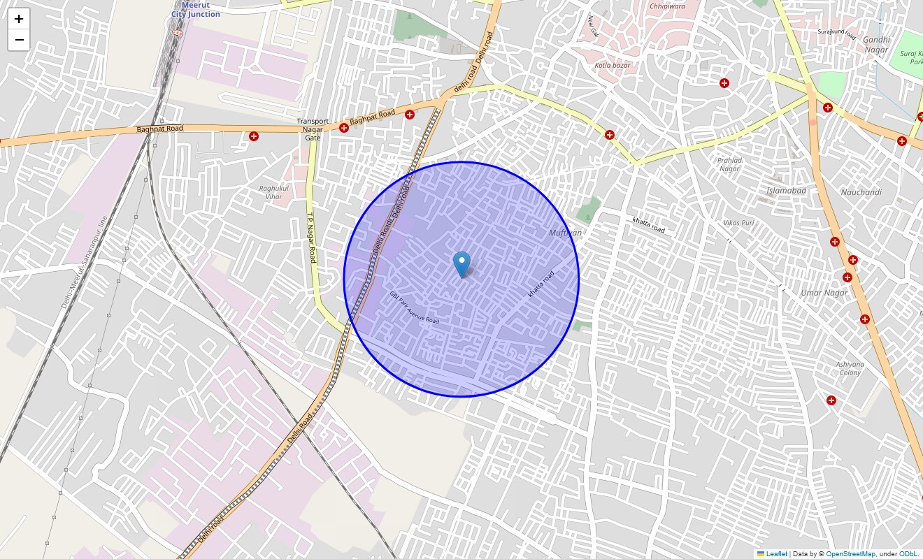 Location Map of Shiv Shakti Nagar, Meerut