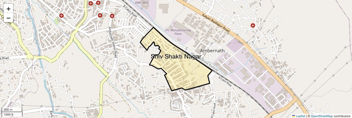 Location Map of Shiv Shakti Nagar, Thane