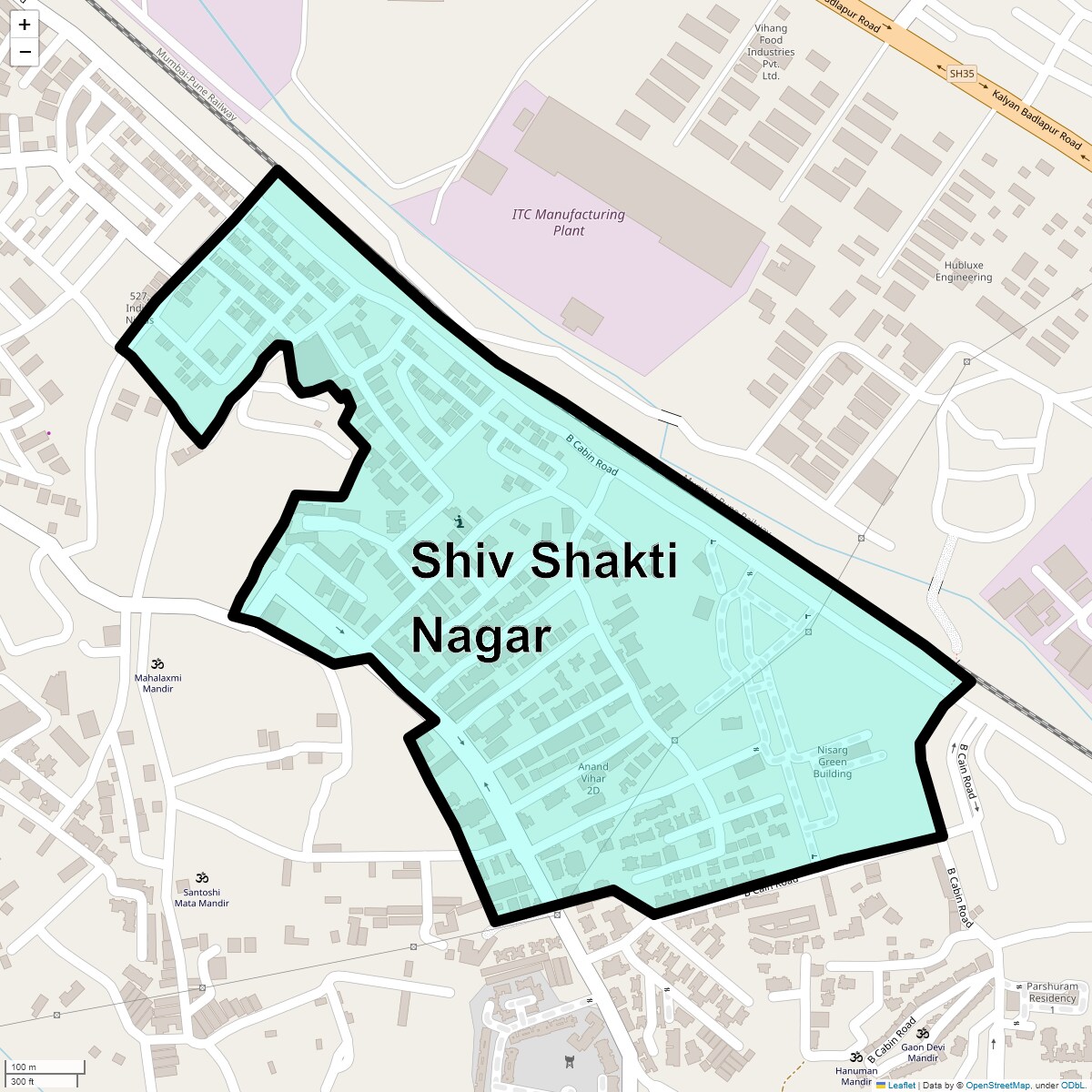 Location Map of Shiv Shakti Nagar, Thane