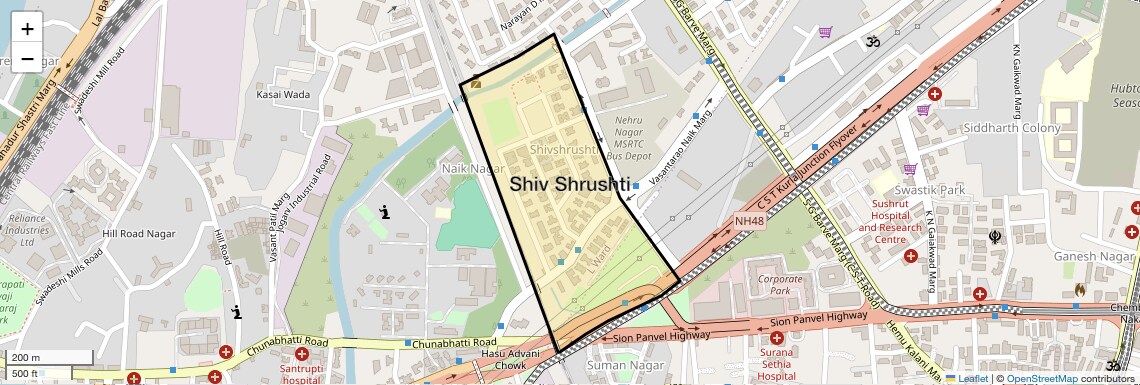Location Map of Shiv Shrushti, Mumbai