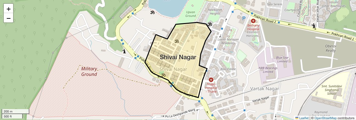 Location Map of Shivai Nagar, Thane