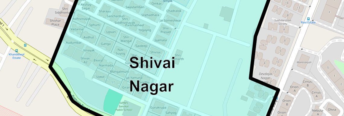 Location Map of Shivai Nagar, Thane