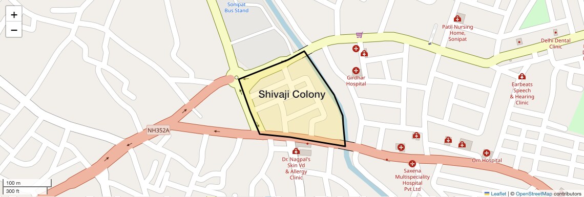 Location Map of Shivaji Colony, Sonipat