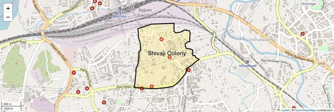 Location Map of Shivaji Colony, Thane
