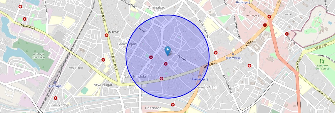 Location Map of Shivaji Marg, Lucknow
