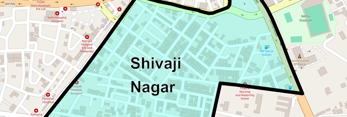 Location Map of Shivaji Nagar, Gurgaon