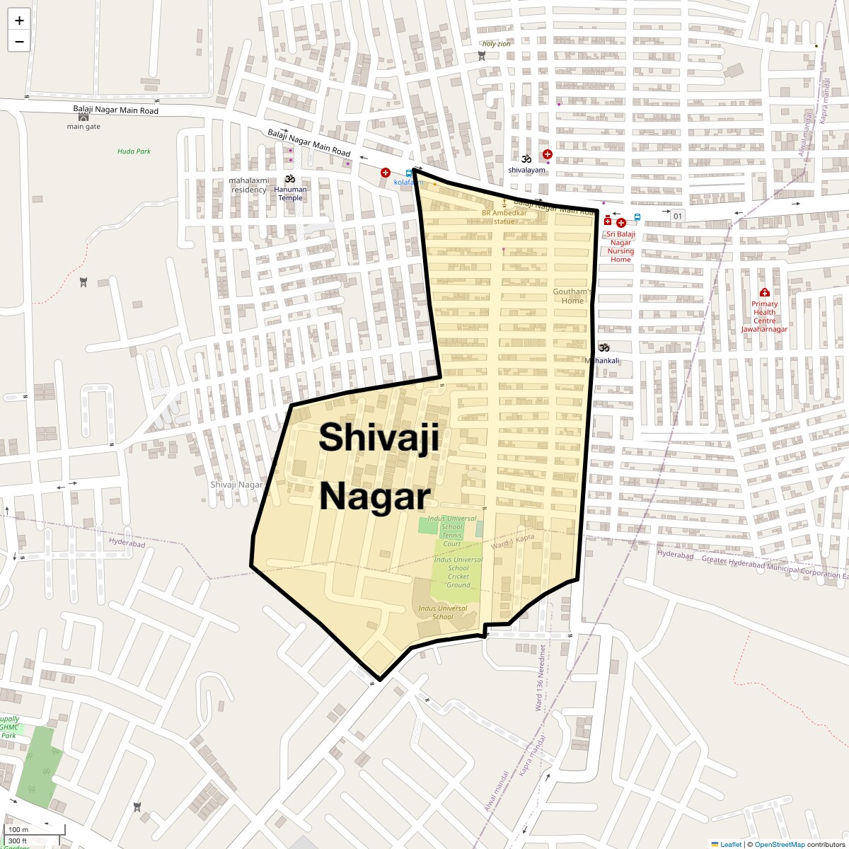 Location Map of Shivaji Nagar, Hyderabad