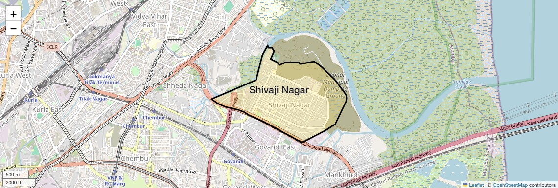 Location Map of Shivaji Nagar, Mumbai