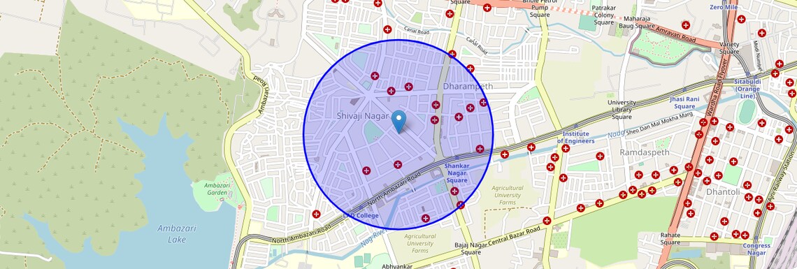 Location Map of Shivaji Nagar, Nagpur