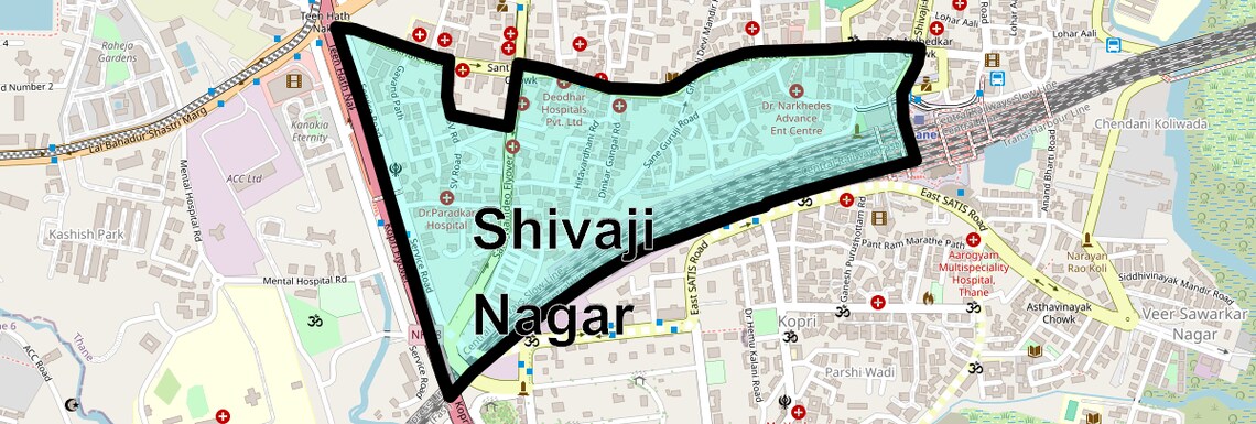 Location Map of Shivaji Nagar, Thane