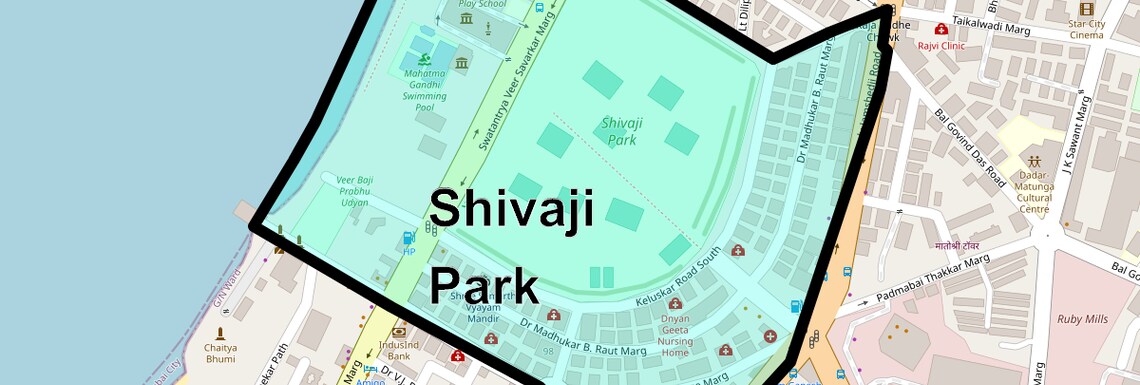 Location Map of Shivaji Park, Mumbai
