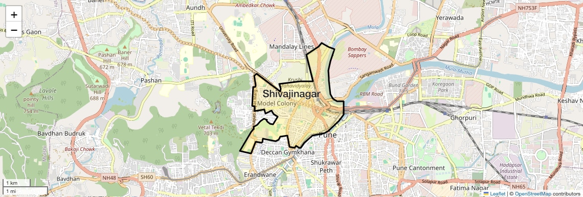 Location Map of Shivajinagar, Pune