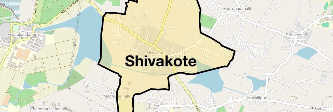 Location Map of Shivakote, Bangalore