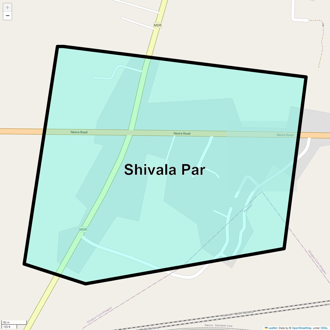 Location Map of Shivala Par, Patna
