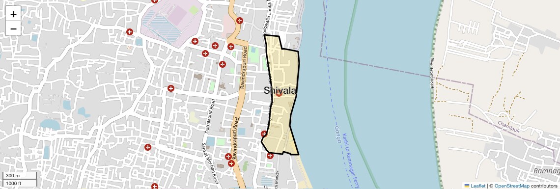 Location Map of Shivala, Varanasi