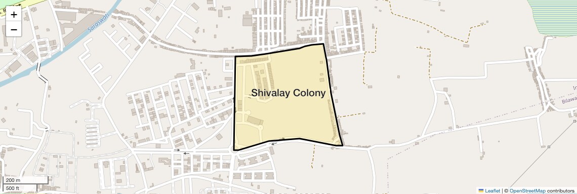 Location Map of Shivalay Colony, Indore