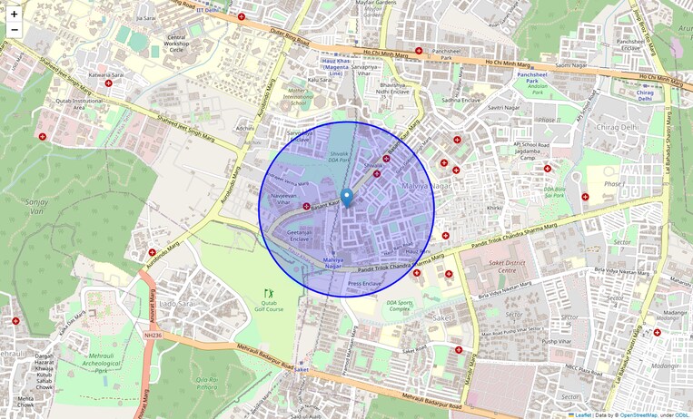 Location Map of Shivalik Colony