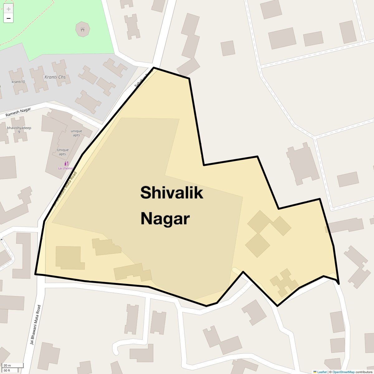 Location Map of Shivalik Nagar, Mumbai