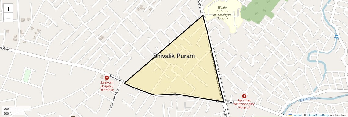 Location Map of Shivalik Puram, Dehradun