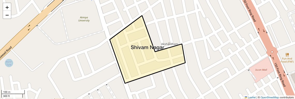 Location Map of Shivam Nagar, Rajkot