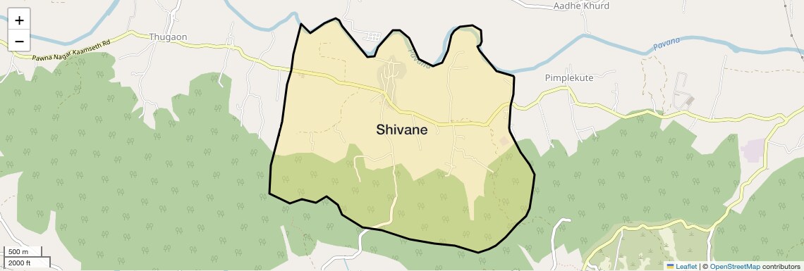 Location Map of Shivane, Pune