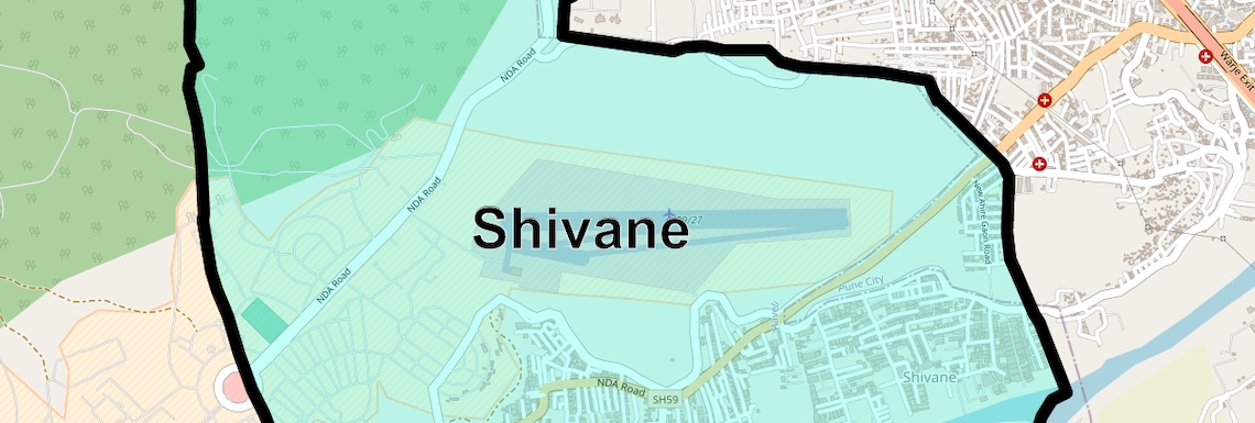 Location Map of Shivane, Pune