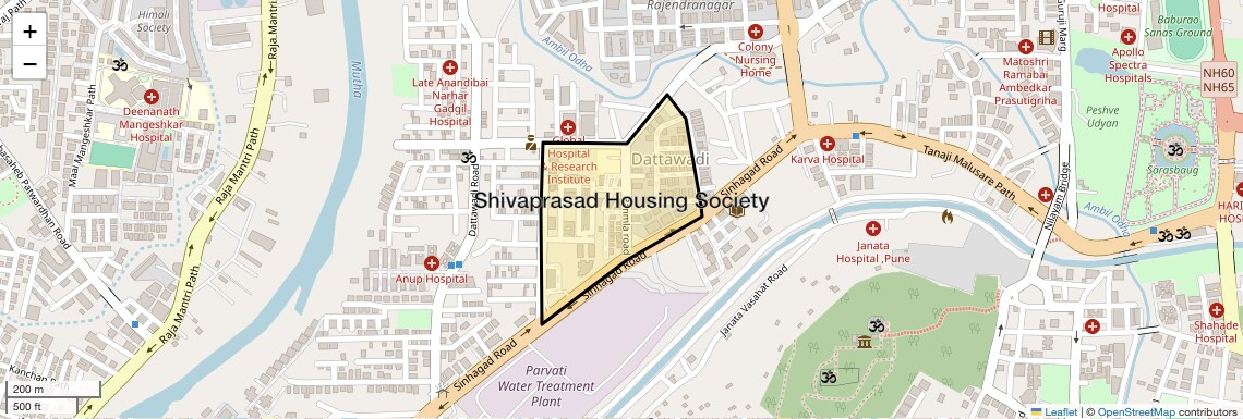 Location Map of Shivaprasad Housing Society, Pune