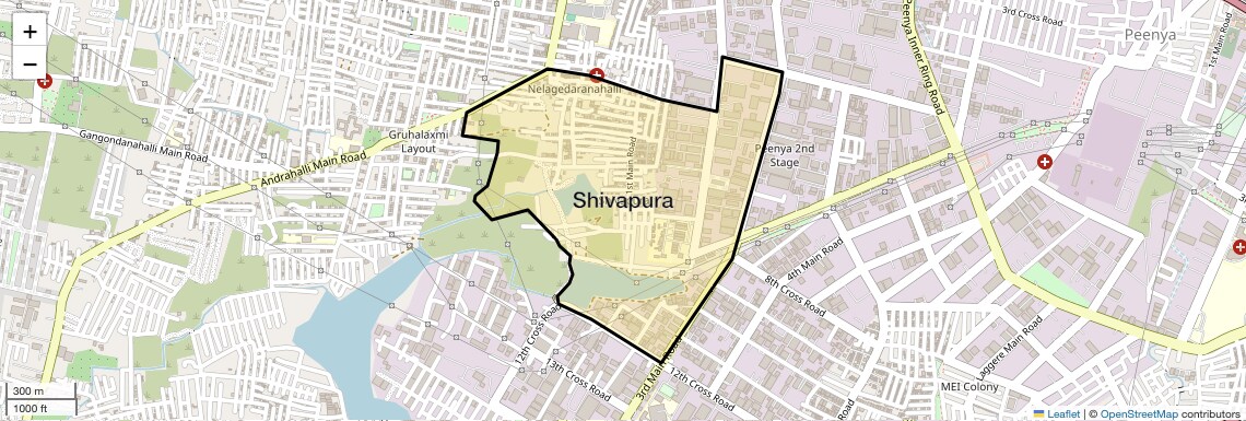 Location Map of Shivapura, Bangalore