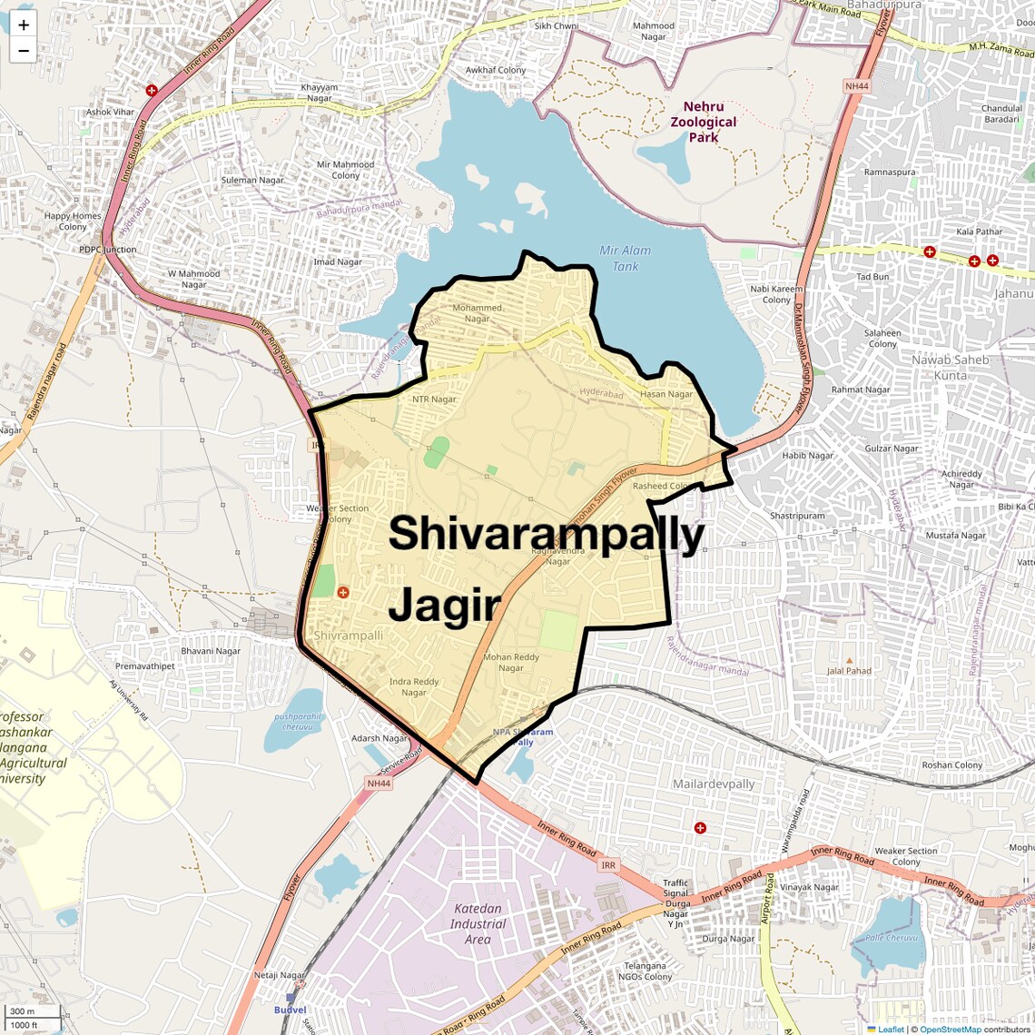 Location Map of Shivarampally Jagir, Hyderabad