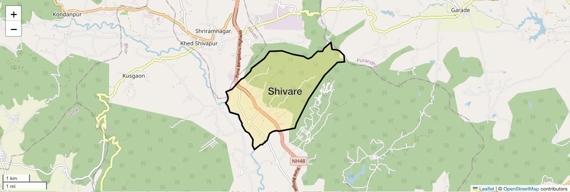 Location Map of Shivare, Pune