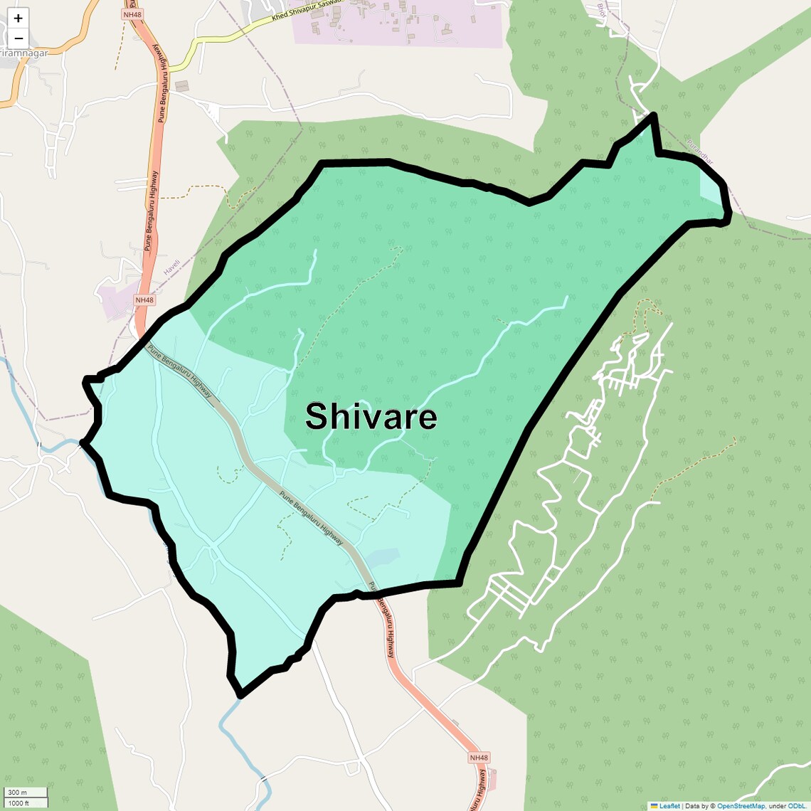 Location Map of Shivare, Pune