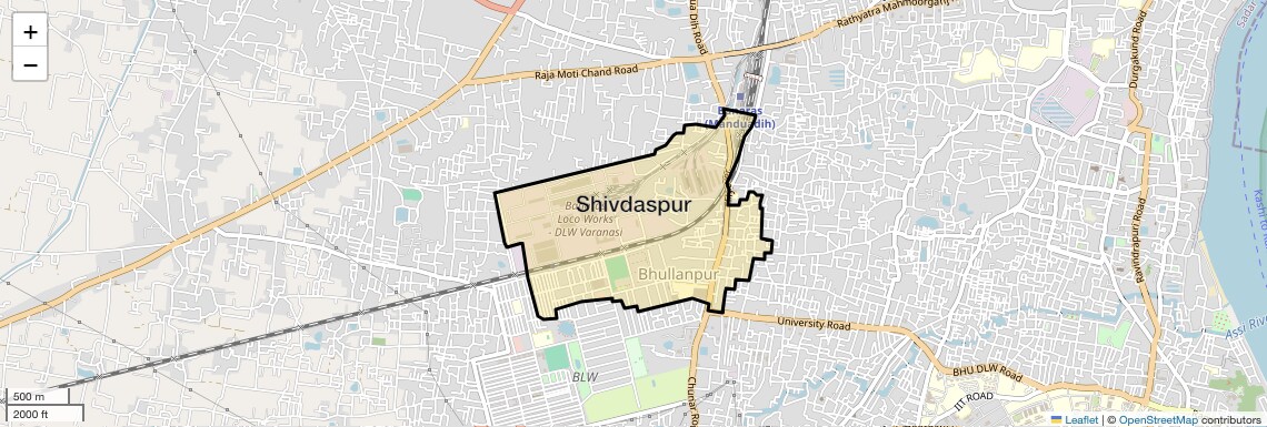 Location Map of Shivdaspur, Varanasi